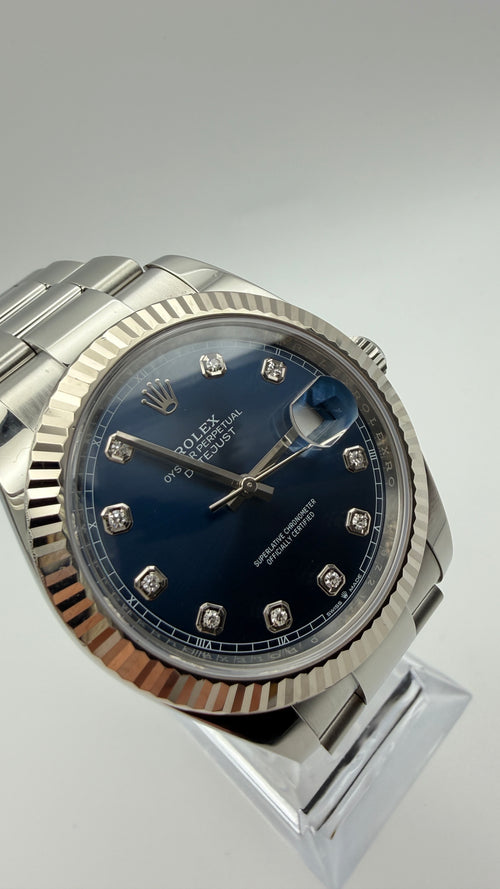Rolex Datejust 41 126334 Blue Dial Diamanten | 2020 | Full Set